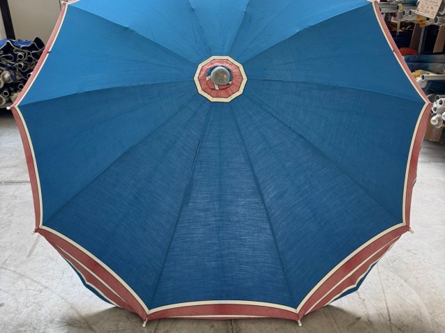 OMBRELLONI TELA BLU BORDATO